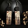 New Ethnic Style Geometric Print Versatile Earrings