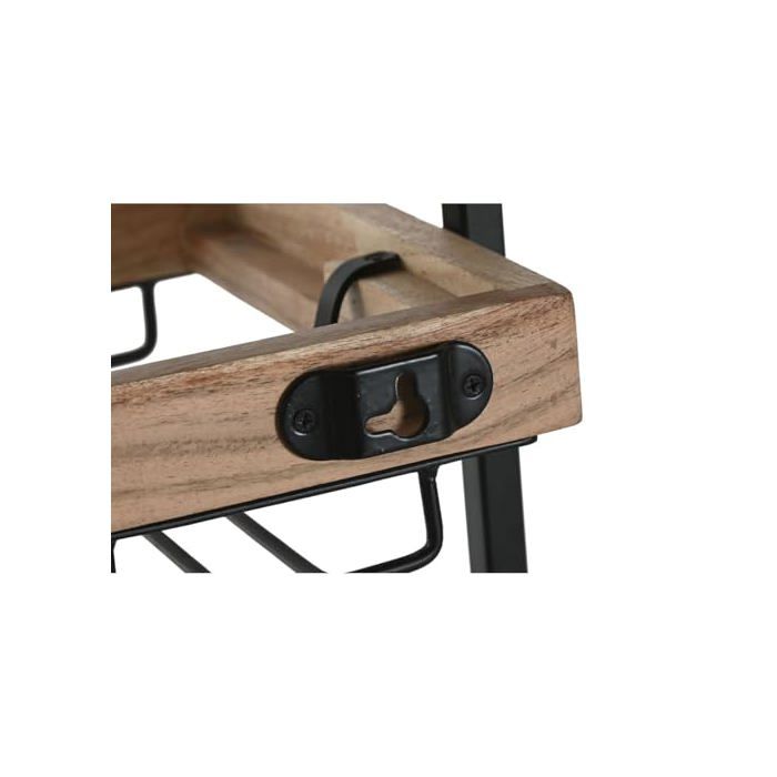 Casier à bouteilles - Home ESPRIT - Noir naturel - 35x25x75 cm - Multicolore - Rangement pour la cuisine