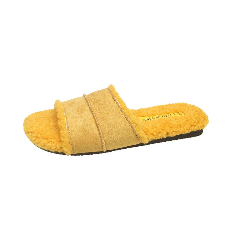 Internet celebrity Mao Mao slippers women's fashion wear 2025 autumn and winter new retro soft flat bottom home lazy one-word cotton mop