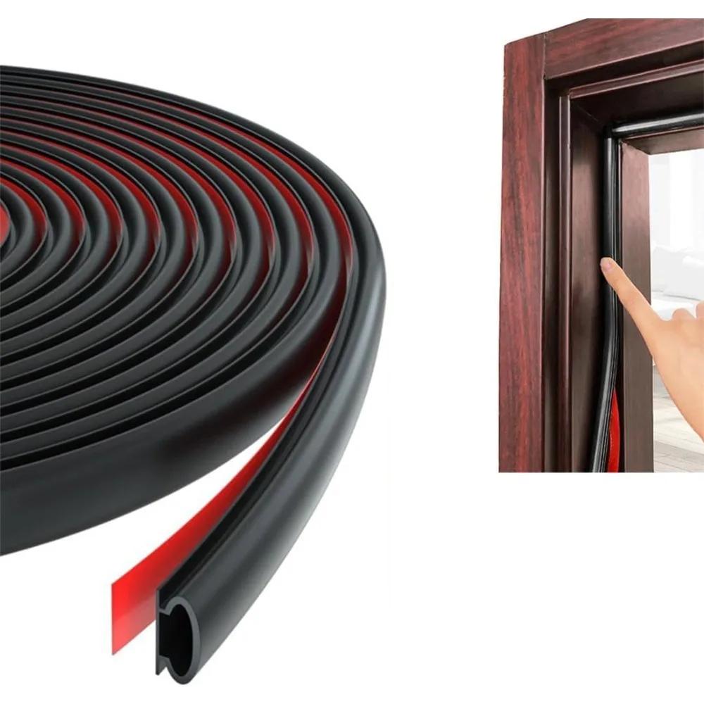 1 Roll Length 6M Rubber Seal, D-type Rubber Self-adhesive Window Seal, Door Frame and Gap Windproof Agent