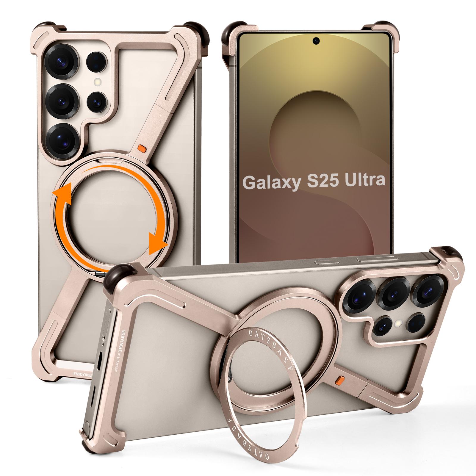 

Чехол Eary для Samsung Galaxy S25 S24 Ultra с магнитным кольцом Magsafe, подставкой, 360° вращающейся, безрамный, металлический, ударопрочный Galaxy S24 Ultra пустынный