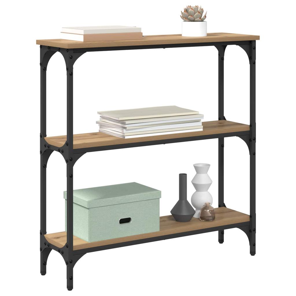 Artisan Oak Console Table 75 X 22.5 X 75 Cm Particleboard
