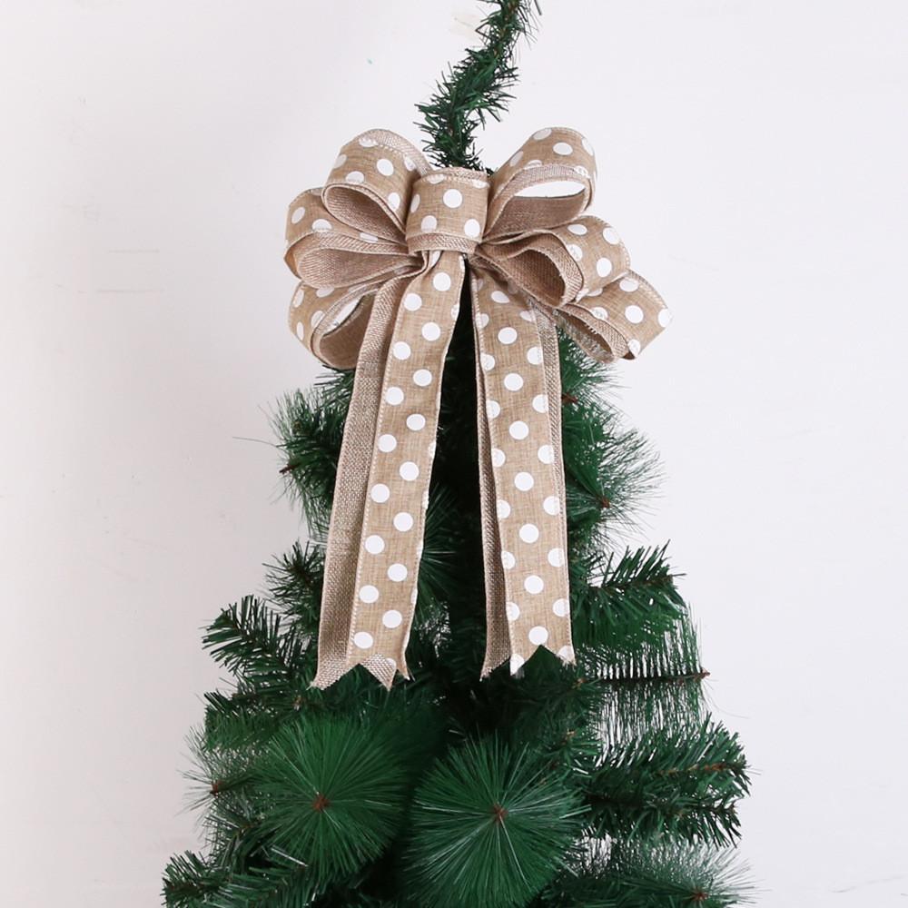 Textured Festive Cloth Christmas Bow Adornments Beautifully Crafted Handmade Decor Tree