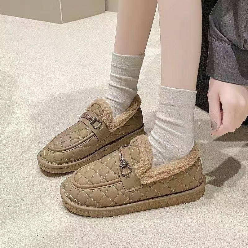 

Зимние бархатные утепленные женские туфли пушистые туфли носить шапку-бини обувь на мягкой подошве снежные хлопковые туфли 40