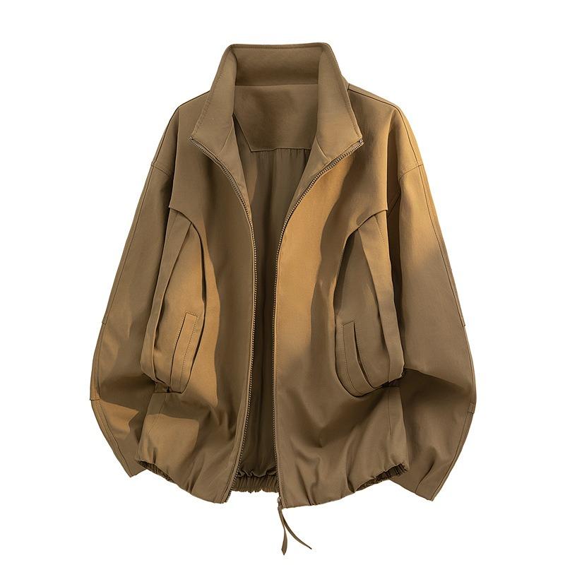 

Spring Fashion Lapel Jacket Jacket Men s Casual Couple Loose Jacket S хакі