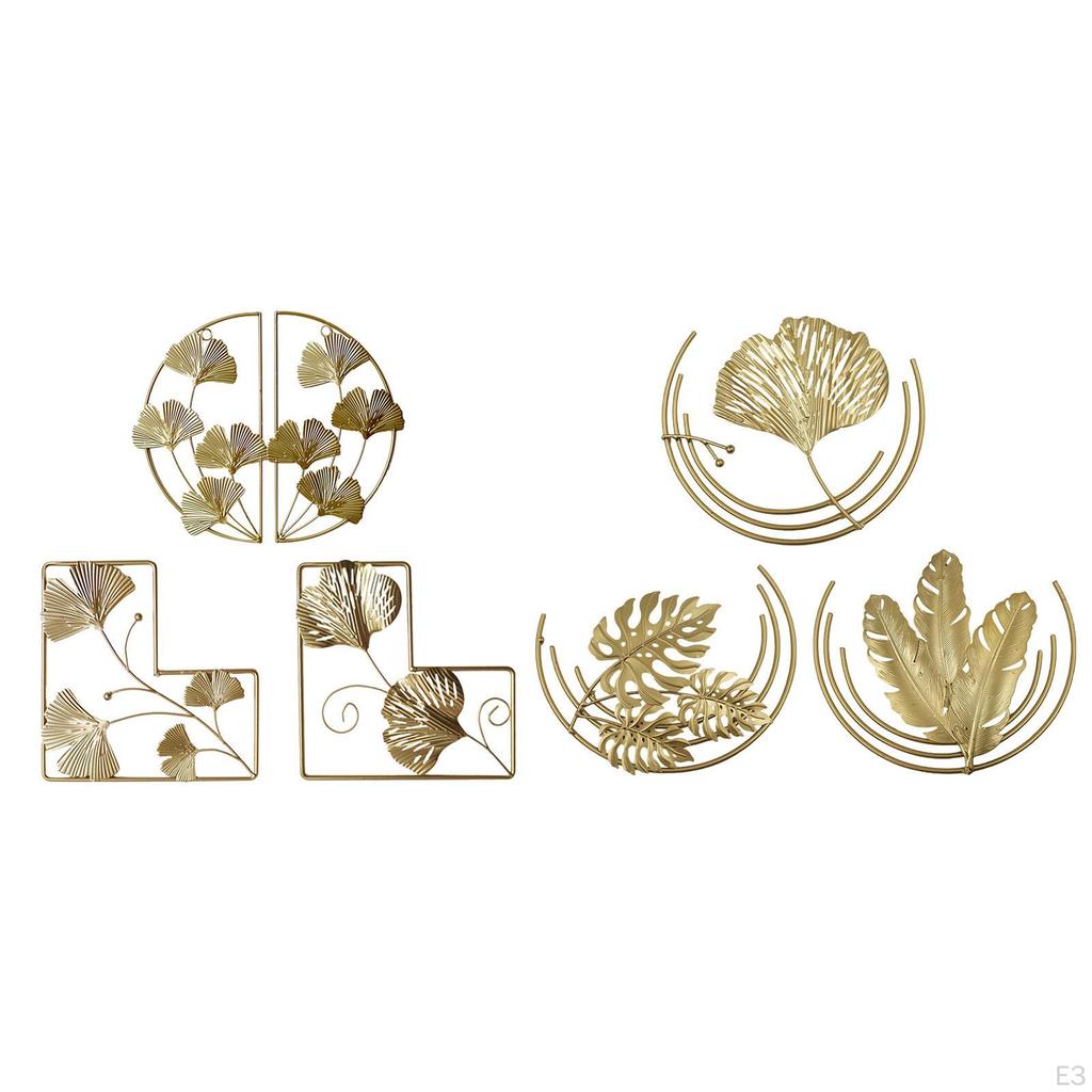 3 Ginkgo Leaf Sculpture Wall Hanging Leaves Shape Crafts Decoration for Study Room Coffee Decor