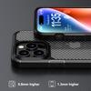 For iPhone 15 Pro Case Carbon Fiber Texture Anti-Scratch TPU+PC Back Cover