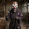 Creepy Haunted House Costume Halloween Clown Mask, Realistic Latex Horror Scary Mask with Party Supplies for Adults Red Nose Cosplay Parties