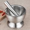 Thicken Metal Pestle Pedestal Bowl Garlic Press Pepper Spice Garlic Grinder Pot