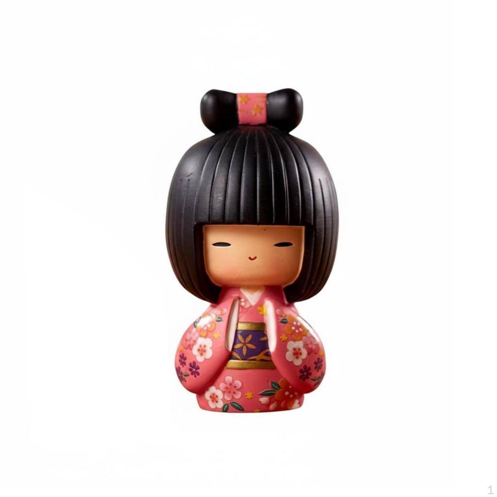 Japanese Traditional Doll Adorable Design Kimono Girl Figurine Decorative Cute