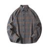 Autumn Men'S Thickened Plaid Abraded Long Sleeve Shirt Men'S Casual Lapel Shirt