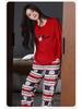 Women's Christmas Red Velvet Teddy Bear Pajamas - Warm, Breathable, Casual Coral Fleece Homewear for Autumn, Winter, Spring