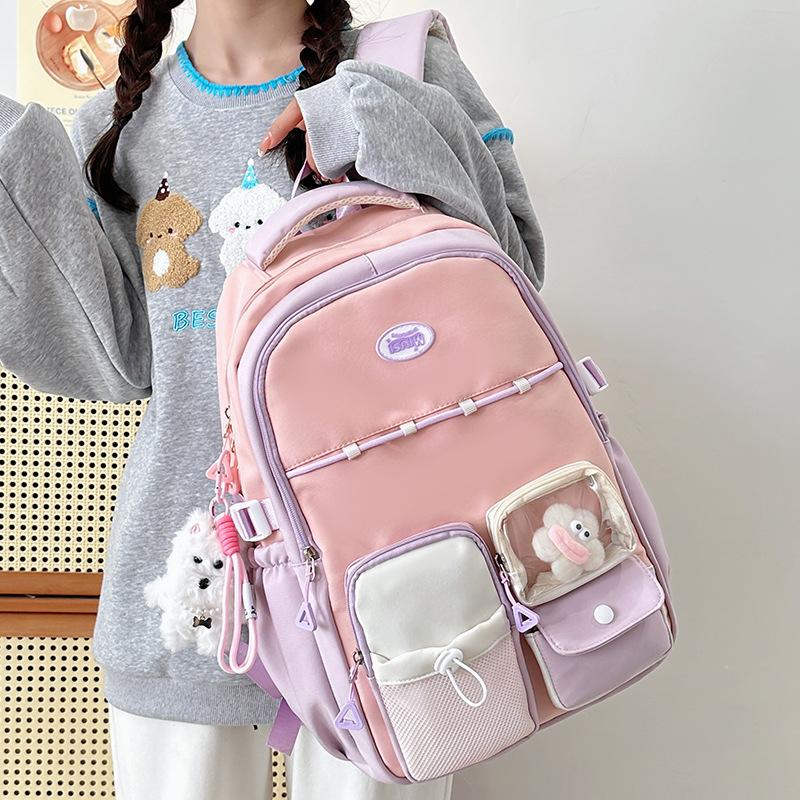Children's Schoolbags Elementary School Students  Girls' Junior High School Students' Letters and High Looking Backpacks