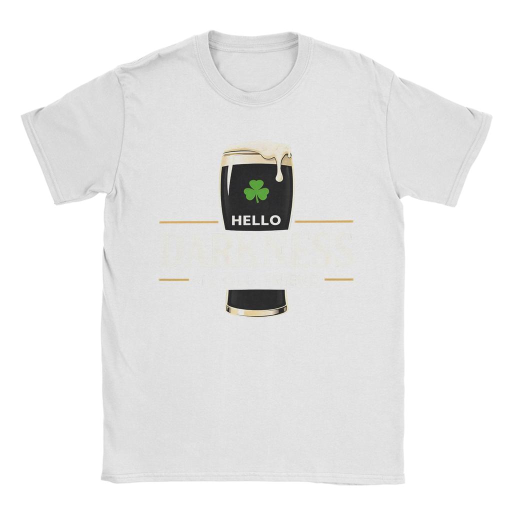 Printed Hello Darkness My Old Friend Stout Dark Beer T Shirt For Unisex  Pure Cotton Tee Shirt Short Sleeve Tops