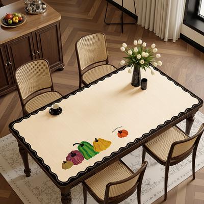 Light Luxury High-End Dining Table Cloth Waterproof And Oil-Proof Pvc Leather Leave-In And Anti-Scalding Coffee Table Desktop Protection Mat Heat