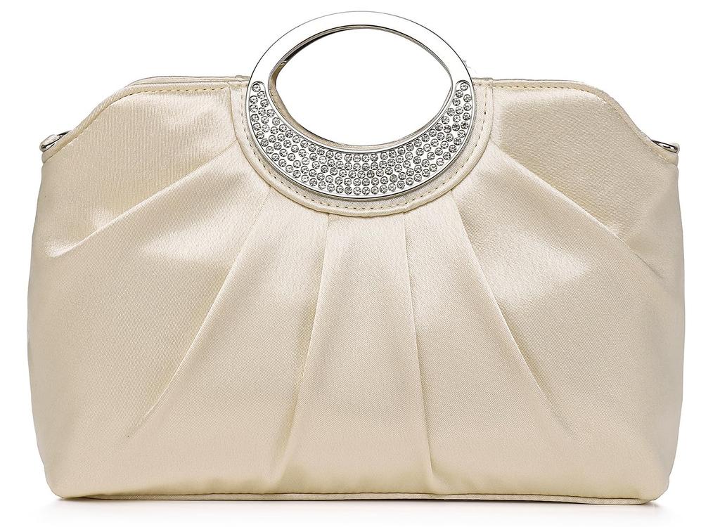 SUNSPOT Party Bag, Large Clutch Bag, Wedding Bag, Large Handbag, Women's, 3-Way (Champagne Gold)