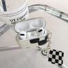 Protective Case for AirPods 1/2, Creative Elegant Art White Black Grid Plaid Smiling Face Soft Silicone TPU Rubber Lightweight Ultra Thin Cover