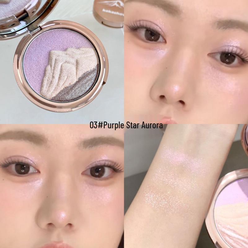 Kakashow Rizhao Golden Mountain Dewy Highlighter: Natural, Lively, Glittery & Waterproof Face Brightener and Contour Enhancer