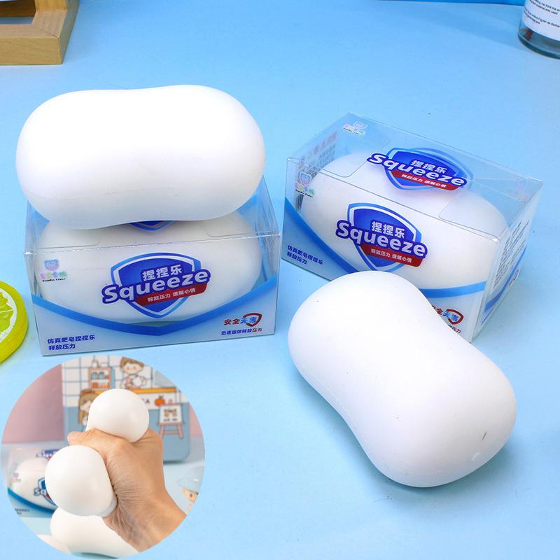 Soft Fake White Soap Squishy Slime Toy Decor Square Cube Soft Slow Rebound Stress Relief Prop Home Room Decoration Festival Gift