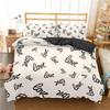 I Love You Duvet Cover Microfiber 2/3 Pcs Bedding Set QueenKingFullTwin Letter Hello Love Quilt Cover for Lovers Girls Spouse