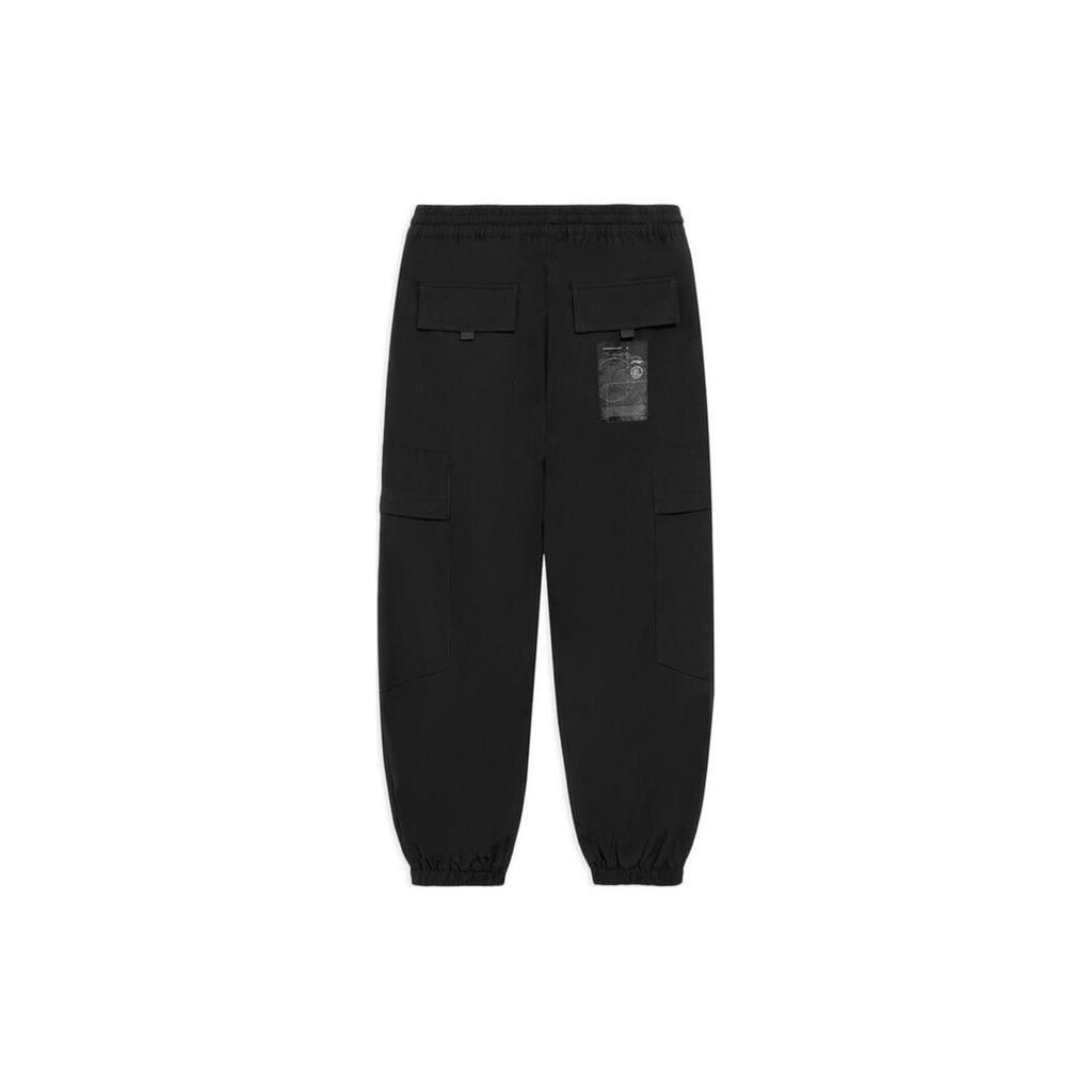 Li Ning X Jackie Chan Collaboration Kung Fu Series Loose Fit Drawstring Solid Color Cuffed Casual Pants Men Bottoms Black AKXS135-1