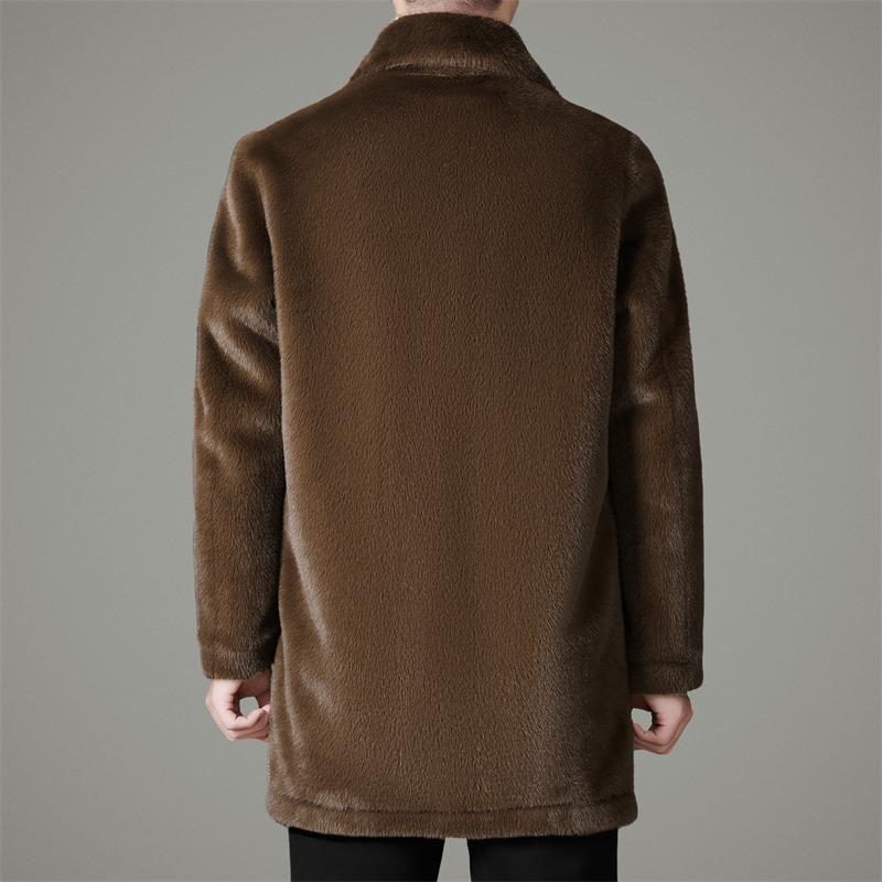 Men's Double-Sided Sable Fur Mid-Length Winter Coat