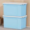 Qingye Mu Large Plastic Storage Box with Wheels, 95L Capacity, Blue, 1 Piece