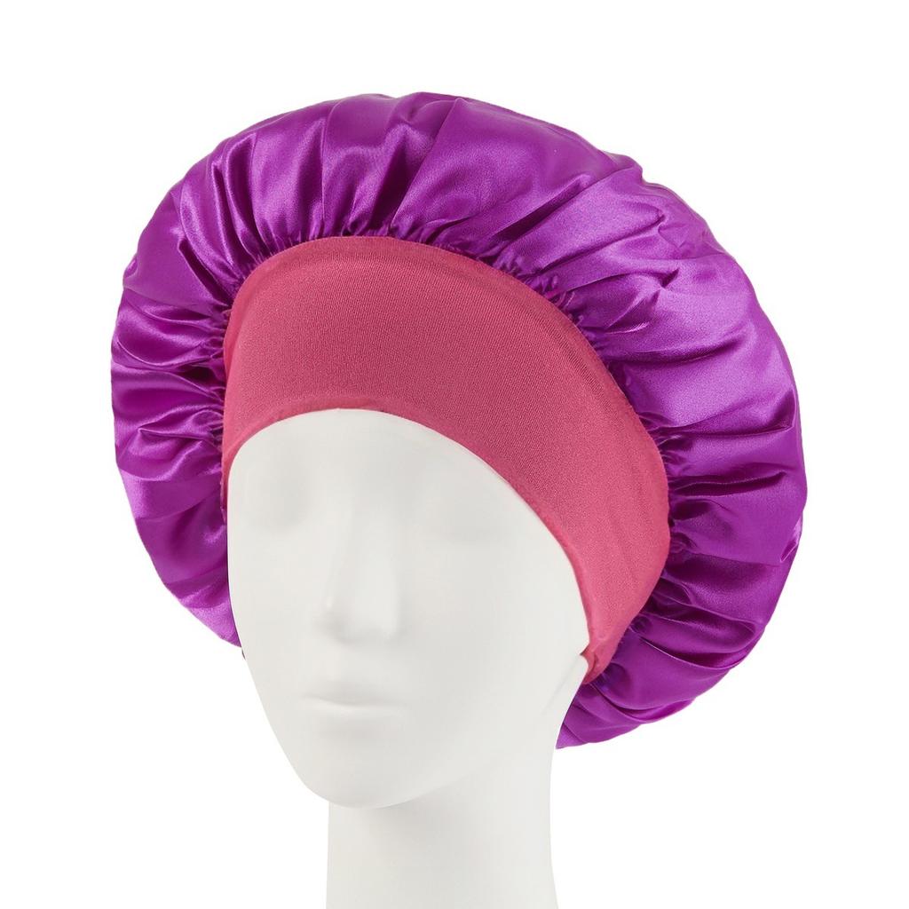 Wide Band Satin Sleep Cap Bonnet for Women Hair Care Curly Chemo and Postpartum 36 Colours