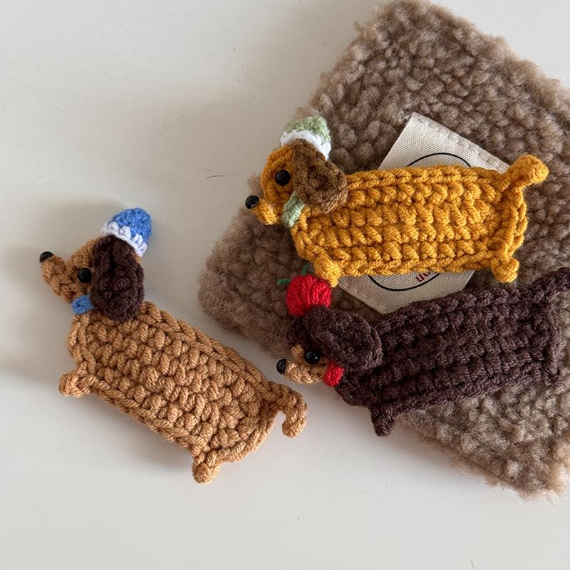 Knitted Crochet Hair Clip Cute Cartoon Cat Bb Clip Bangs Clip Edge Clip Hair Accessory  Style Headwear