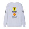 Unisex Damen Herren Frühling und Herbst F1 Ferrari Racing Print Rundhals Sweatshirt Lässig Locker Langarm Pullover Sport Streetwear