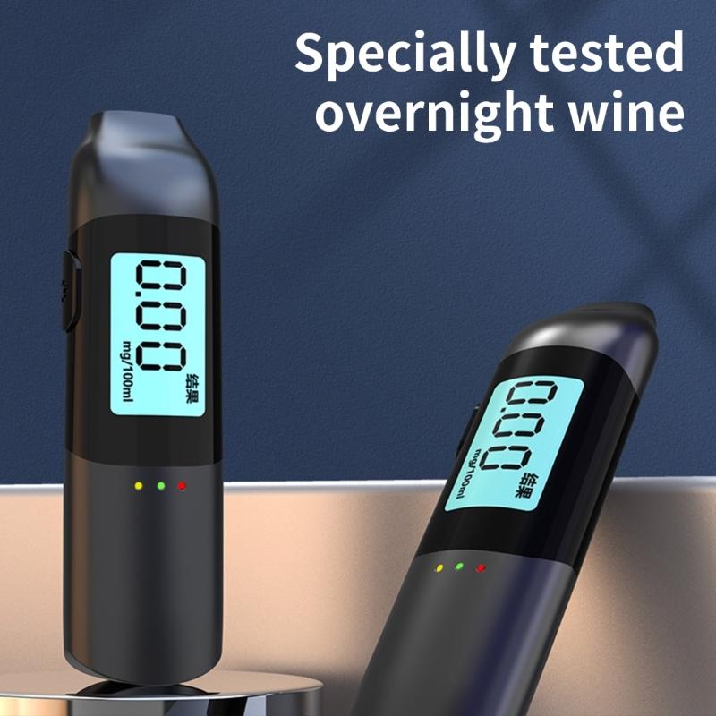 Handheld High Accuracy Breath Alcoholicity Tester Detector Testing With Backlits LCD Indication Screen For Safe Driving