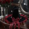Feiertagsdekoration Halloween Hexenhut mit spitzer Kappe, Langlebiges Polyester-Kostümzubehör, Gartendekoration Schleife für Partys Und Spukhäuser