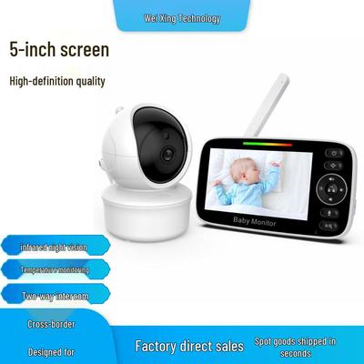 5" HD Baby Monitor with Infrared Night Vision, VOX, Power Saving, 360° Rotation, Home Security.