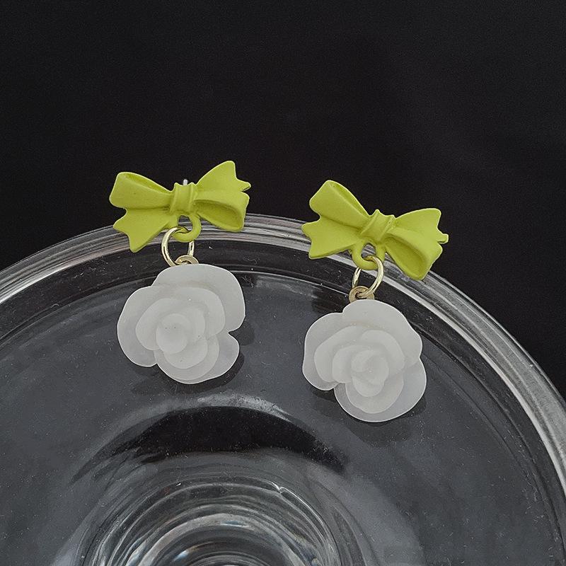 Koreanische Silbernadel Kristallperlen Tulpenblumen Ohrringe - Elegant, Schlichtes Design für Frauen