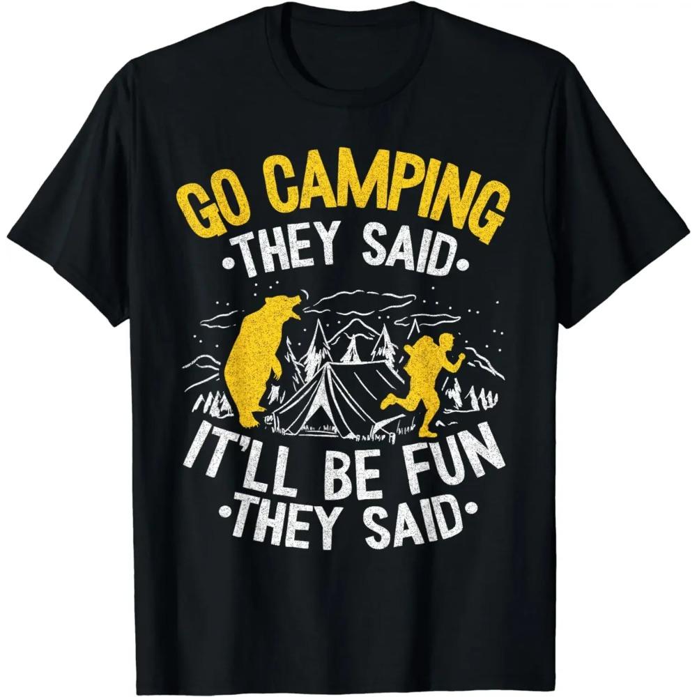 

Идти в поход Они сказали, что это будет весело Они сказали, что шутка Медведь Кемпер Футболка Wilderness Adventure Одежда Топы Футболки для мужчин XXXXXL бежевый