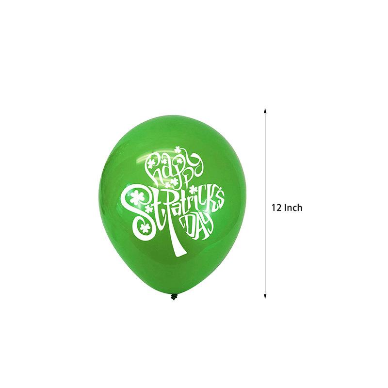 St. Patrick'S Day Green Clover Themed Party Balloons Irish Festival Green Hat Clover Latex Balloons