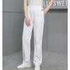 Nurse Pants Women's White Summer Thin Stretch Elastic Waist Plus Size Pants Doctor Work Pants