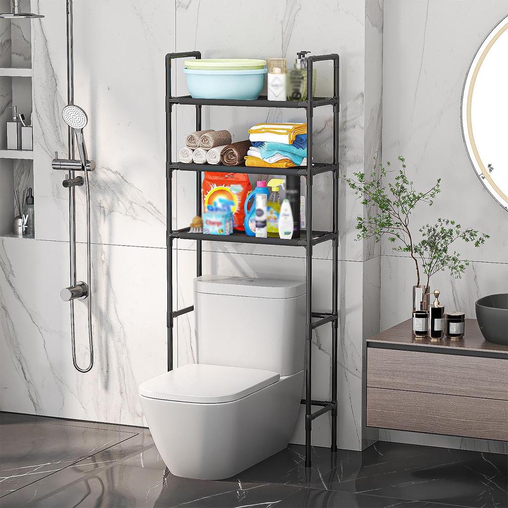Floor-Standing Bathroom & Kitchen Storage Rack - Punch-Free Design