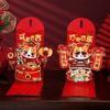 Red Color New Year Red Envelope Creative Pulling Design 3D Red Packet Traditional Blessing Horse Year Theme Chinese Hongbao