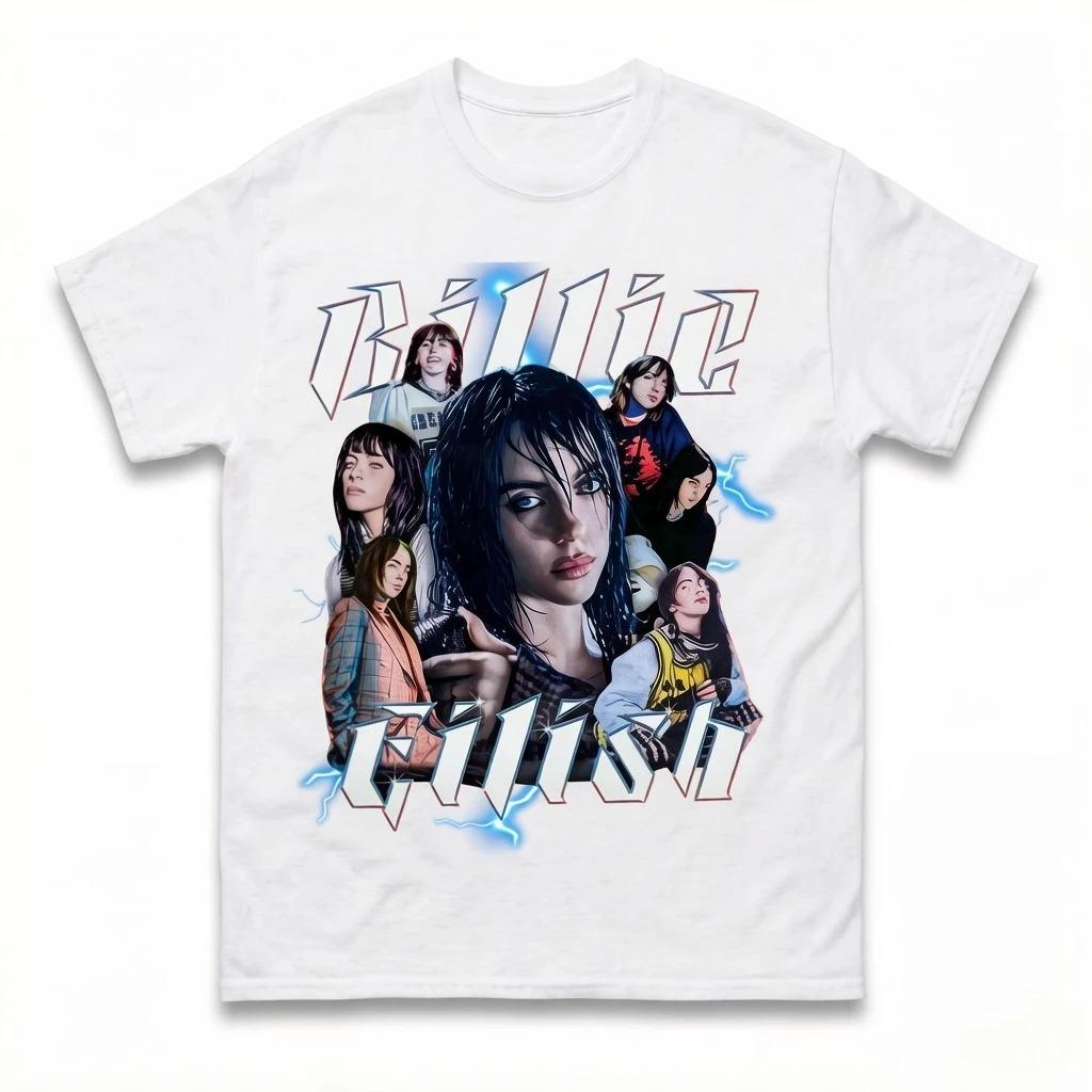 2026 Billie Eilish Grafikdruck Herren und Damen Kurzarm T-Shirt Geeignet für Alle Jahreszeiten Freizeit und Luxus