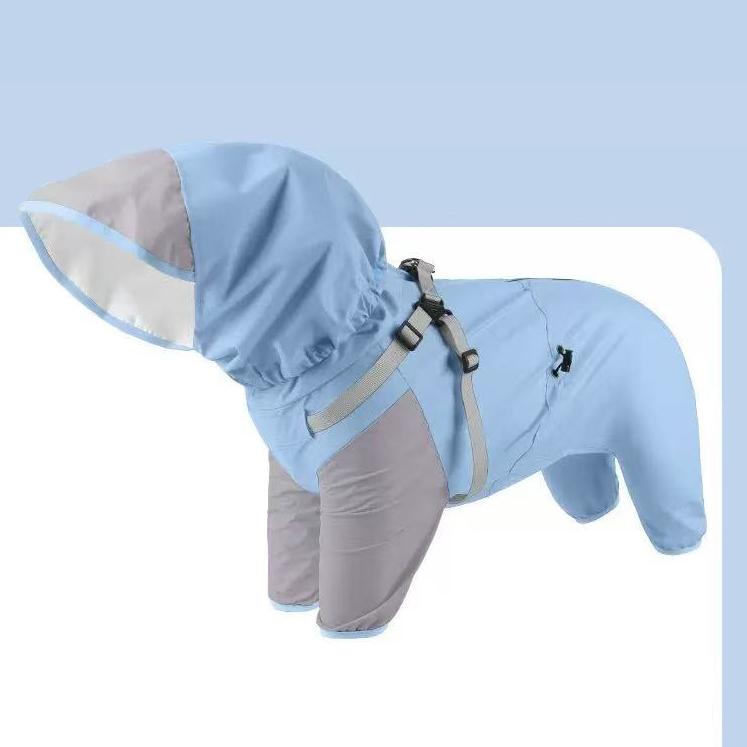 Pet Dog Waterproof Coat Puppy Hooded Jacket for Rainy Day Outdoor Dog Raincoat Reflective Clothes for Small Medium Large Dogs