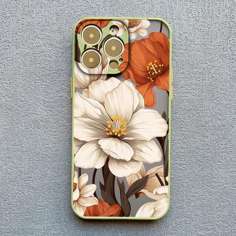 Vintage Blumen Handyhülle Für iPhone 12 11 13 Pro Max Mini 16 15 14 Pro Max X XR XS 8 7 14 15 Plus SE Schmetterling Pflanze Rückseite