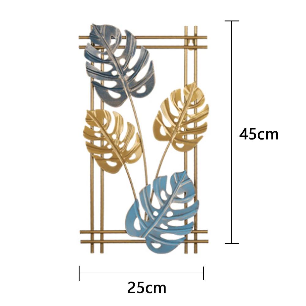 Wandbehang aus Schmiedeeisen, Ornament aus Metall, Ginkgoblatt, Wandanhänger für Wohnzimmer, Schlafzimmer, Pflanze, Palme, Ahornblätter, Heimdekoration
