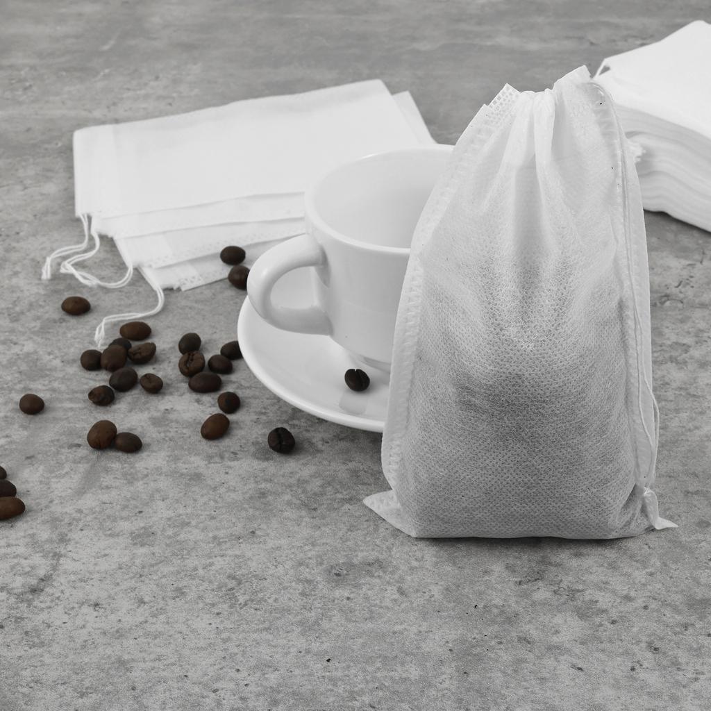 300Pcs Cold Brew Bags Fine Mesh Coffee Filter Bag No Mess Tea Filter Pouches with Drawstring for Tea Spice Straining Bag