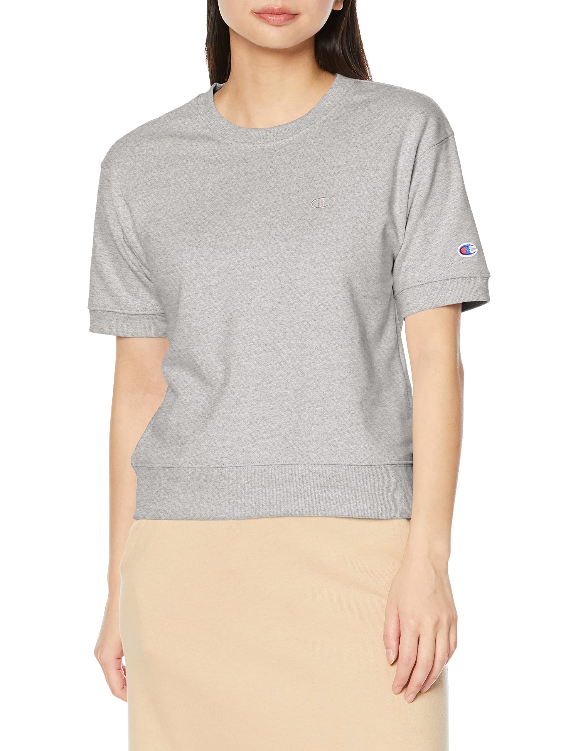 

Champion Базовая футболка с коротким рукавом Оксфорд Размер UV Круглый вырез Женская толстовка, CW-X011, Серый, M, Защита, Логотип в одной точке,