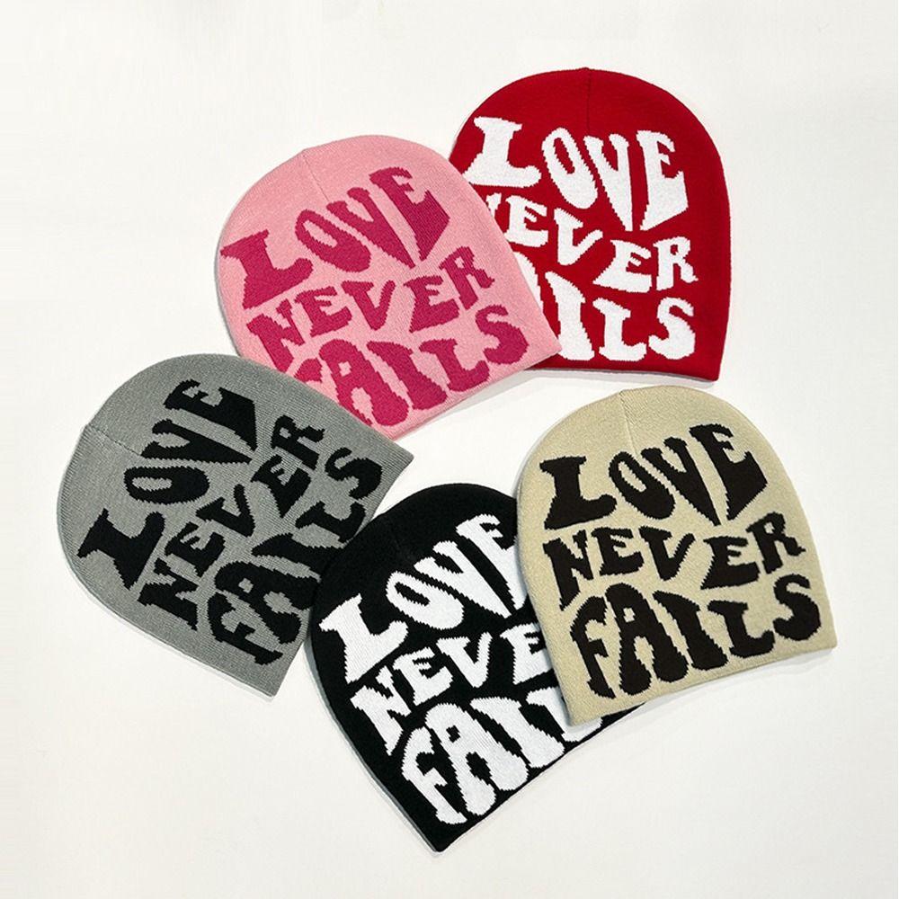 Letter Knitted Hat Elastic Hip Hop Cap Gothic Beanies Cap  Outdoor