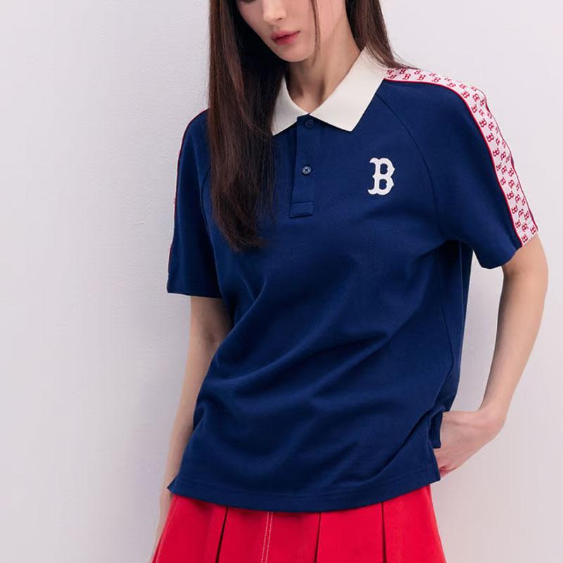 New MLB Boston Red Sox Polo Shirt Men's Marine Blue 3APQM0343-43NYS