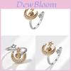 Star Moon Adjustable Ring For Women With Geometric Design And Electroplated Finish
