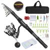 Fishing Rod and Reel Combo Portable Fishing Rod With Fishing Line Lures Carry Bag