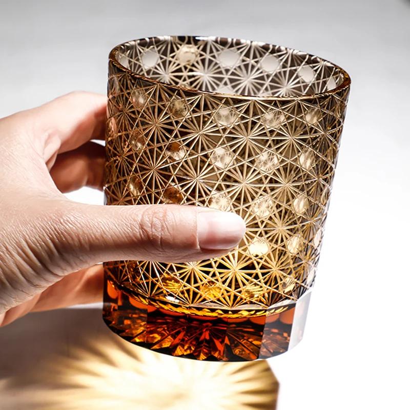 Glasses Bohemian Crystal Engraving Whiskey Drinkware Hand To Clear Color Glass Tumbler With Gift